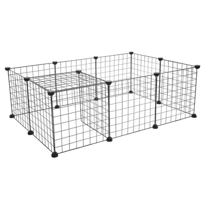 Pet Playpen,Multipurpose DIY Black, Small Animal Cage Indoor Portable Metal Wire Yard Fence for Small Animals, Guinea Pigs, Rabbits Kennel Crate Fence Tent.