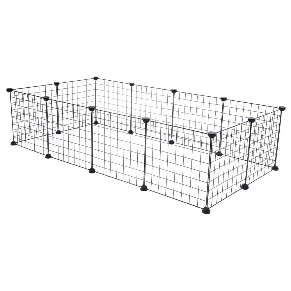 Pet Playpen,Multipurpose DIY Black, Small Animal Cage Indoor Portable Metal Wire Yard Fence for Small Animals, Guinea Pigs, Rabbits Kennel Crate Fence Tent.