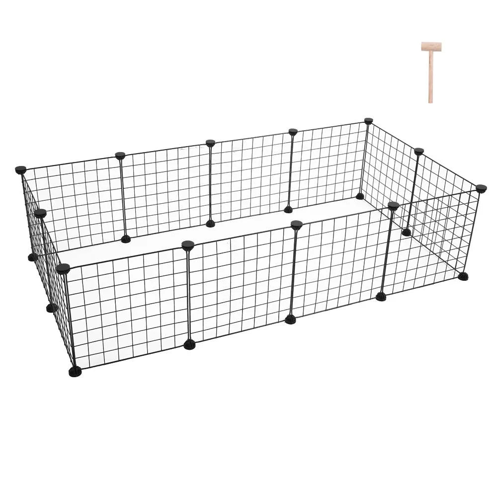 Pet Playpen,Multipurpose DIY Black, Small Animal Cage Indoor Portable Metal Wire Yard Fence for Small Animals, Guinea Pigs, Rabbits Kennel Crate Fence Tent.