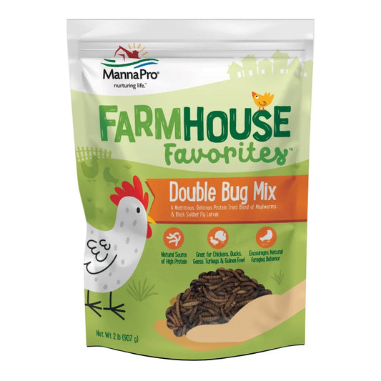 Farmhouse Favorites Chicken Treats - Double Bug Mix - 1 Bag - 2Lb