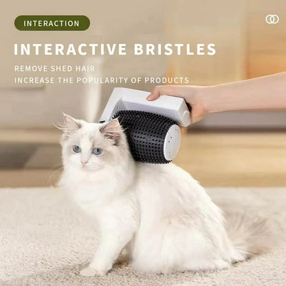 Pets Are Framily Cat Self Groomer Cat Brush, Automatic Smart Cat Self Groomer Wall