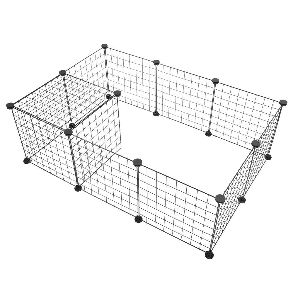 Pet Playpen,Multipurpose DIY Black, Small Animal Cage Indoor Portable Metal Wire Yard Fence for Small Animals, Guinea Pigs, Rabbits Kennel Crate Fence Tent.