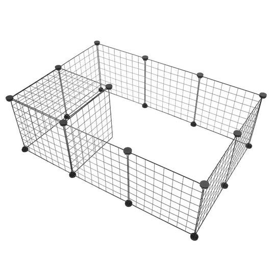 Pet Playpen,Multipurpose DIY Black, Small Animal Cage Indoor Portable Metal Wire Yard Fence for Small Animals, Guinea Pigs, Rabbits Kennel Crate Fence Tent.