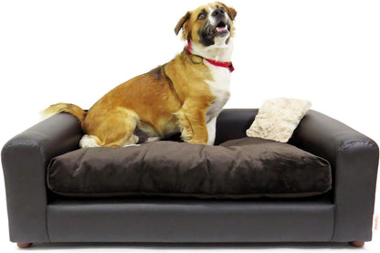 Premium Leatherette Pets Sofa, Regular, Brown, Large