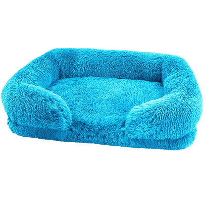 W Dog Bed Square Dog Beds Long Plush Dog Mat Beds for Small Medium Large Dogs Supplies Pet Dog Calming Bed Washable Kennel