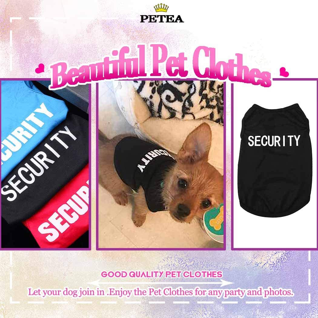 Security Dog Shirt Summer Clothes Pet Puppy T-Shirts Cotton Vest Clothes for Dogs and Cats (S, Black)