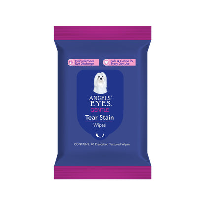 Angels’ Eyes Gentle Tear Stain Wipes for Dogs and Cats, 40 Presoaked Wipes