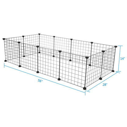 Pet Playpen,Multipurpose DIY Black, Small Animal Cage Indoor Portable Metal Wire Yard Fence for Small Animals, Guinea Pigs, Rabbits Kennel Crate Fence Tent.