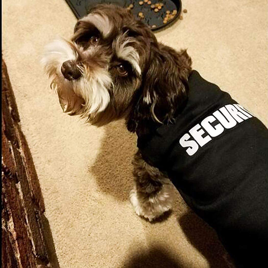 Security Dog Shirt Summer Clothes Pet Puppy T-Shirts Cotton Vest Clothes for Dogs and Cats (S, Black)