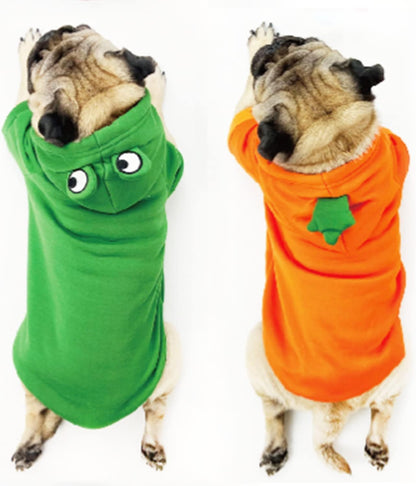 Dog Hoodie Basic Sweater Coat Cute - Frog Shape Warm Jacket Pet Cold Weather Clothes Outfit Outerwear for Cats Puppy Small Medium Dogs