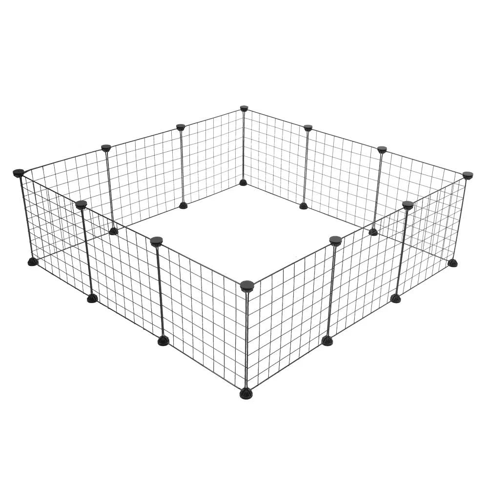 Pet Playpen,Multipurpose DIY Black, Small Animal Cage Indoor Portable Metal Wire Yard Fence for Small Animals, Guinea Pigs, Rabbits Kennel Crate Fence Tent.